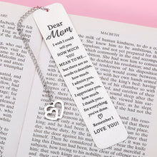 Load image into Gallery viewer, Mom Gift Bookmark for Women Mothers Day from Son Daughter Appreciation Gifts for Mom Birthday Valentines Christmas Stocking Gifts for Mother Mommy Grandma from Teen Kids I Love You Mom Book Lover Gift