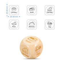 Load image into Gallery viewer, Date Night Ideas for Boyfriend Girlfriend Food Decision Dice Gag Gift for Him Her Christmas for Couple 5th Wood Anniversary Wedding Gifts Valentines Birthday Gifts for Men Women