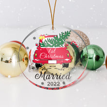 Load image into Gallery viewer, Christmas Ornament 2022 First Christmas Married Ornament for Married Wedding Ornament New Couples Wedding Gifts for Couple Christmas Tree Engagement Gift Wedding Presents for Bride and Groom