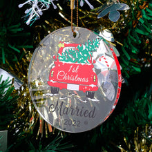 Load image into Gallery viewer, Christmas Ornament 2022 First Christmas Married Ornament for Married Wedding Ornament New Couples Wedding Gifts for Couple Christmas Tree Engagement Gift Wedding Presents for Bride and Groom