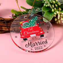 Load image into Gallery viewer, Christmas Ornament 2022 First Christmas Married Ornament for Married Wedding Ornament New Couples Wedding Gifts for Couple Christmas Tree Engagement Gift Wedding Presents for Bride and Groom