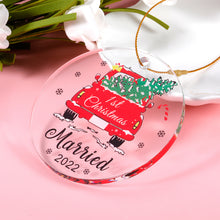 Load image into Gallery viewer, Christmas Ornament 2022 First Christmas Married Ornament for Married Wedding Ornament New Couples Wedding Gifts for Couple Christmas Tree Engagement Gift Wedding Presents for Bride and Groom