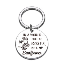 Load image into Gallery viewer, Sunflower Gifts Keychain for Women, Sunflower Inspirational Key Chain for Her Girls Sunflower Lovers, Spiritual Sunflower Floral Keyring for Female Friends BFF Sister, Birthday Christmas Present