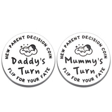 Load image into Gallery viewer, Gifts for New Dad Mom Decision Coins Parents Pregnancy Gift for First Time Daddy Mummy to be Funny Baby Shower Father's Mother's Day Coin for Husband Wife Christmas Birthday Present for Women Men