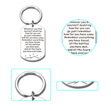 Load image into Gallery viewer, Inspirational Gift Keychain Gift for Women Men Encouragement Key Chain for Recovery Sobriety Anxiety Stress Relief Keyring for Family Friends Cancer Survivor After Surgery Graduation Birthday Keepsake