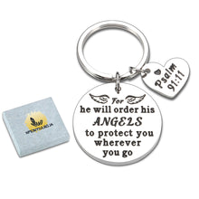 Load image into Gallery viewer, Inspirational Bible Verse Gift for Women Men Christian Christmas Baptism Religious Keychain for Daughter Son Family Freinds First Communion Confirmation Gifts for Girls Boys Godchild Easter Prayer