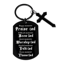 Load image into Gallery viewer, Christian Keychain Gifts for Women Men Inspirational Religious Faith Keychain for Family Friends Godkids Christmas Baptism Keyring for Boys Girls First Communion Confirmation Easter Stocking Stuffers