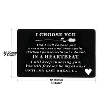 Load image into Gallery viewer, Wallet Insert Card Birthday Christmas Gift for Boyfriend Husband Anniversary Valentines Card for Hubby Wife Wedding Engagement Gift for Groom Bride Fiance Fiancee Mini Love Note Stocking Stuffers