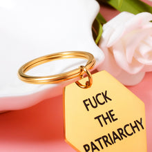 Load image into Gallery viewer, Stocking Stuffers for Women Fuck The Patriarchy Keychain Women Rights Feminist Gifts Bulk for Women Abortion Rights Reproductive Activist Gift for Girl Power Gifts All Too Well Lyric Keychain