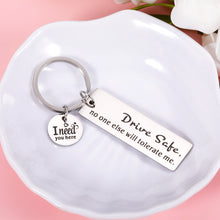 Load image into Gallery viewer, Drive Safe Keychain Gift for Husband Boyfriend from Wife Girlfriend New Driver Valentines Christmas Gifts Key Ring for Men Fiance Son Daughter Wedding Birthday Stocking Stuffers for Driver Trucker