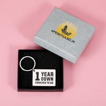 Load image into Gallery viewer, 1 Year Anniversary Keychain Gift for Him Her Husband Wife 1st Wedding Engagement Dating Anniversary Key Chain Gifts for Boyfriend Girlfriend Hubby Wifey Christmas Valentines's Day Gift for Couples