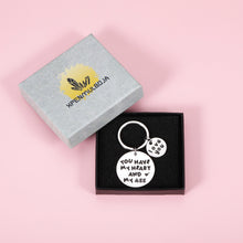 Load image into Gallery viewer, Funny Valentines Day Keychain Gifts for Boyfriend Husband from Girlfriend Wife Wedding Anniversary Birthday Key Chain for Groom Bride Fiance Fiancee You Have My heart Keyring Christmas Engagement Gift