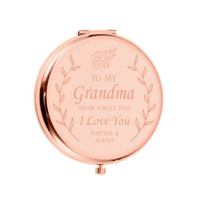 Load image into Gallery viewer, XPENMULBOJA Gifts for Grandma Compact Mirror for Grandma Grandmother from Grandaughter Grandson Birthday for Grandma Nana Grammy Gifts from Teens Kids New Grandma Gift Idea