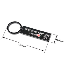 Load image into Gallery viewer, Funny Couple Gift Keychain for Boyfriend Girlfriend Valentines Birthday Gifts for Husband Groom from Wife Bride Christmas Wedding Anniversary Keyring for Friends BFF Him Her Stocking Stuffer Present