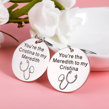 Load image into Gallery viewer, Best Friend Keychain Gifts for Women Christmas Birthday Keychain Gifts for BFF Soul Sister Girls Valentine Graduation Anniversary Friendship Jewelry for Medical Nurses Friends Grey's Anatomy Set 2Pcs