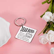 Load image into Gallery viewer, Funny Appreciation Gifts Keychain for Boss Leader Boss Day Thank You Gift for Supervisor Mentor Manager Retirement Leaving Office Key Chain for Women Men Boss Lady Christmas Birthday Goodbye Keyring