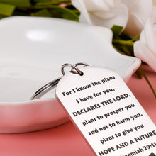 Load image into Gallery viewer, Christian Gifts Inspirational Bible Verse Keychain Men and Women Religious Jewelry for Birthday Graduation Christmas Thanksgiving First Communion Confirmation Gift for Girls Boys Godchild Church Bulk