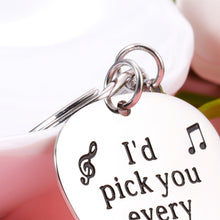 Load image into Gallery viewer, Guitar Pick Gifts Keychain for Husband Boyfriend Valentines Anniversary Music Guitar Lover Key Chain for Son Dad Guitar Accessories Keyring for Friends Birthday Christmas Stocking Stuffers Present