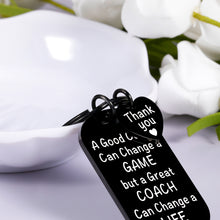 Load image into Gallery viewer, Coach Appreciation Gifts Keychain for Men Women Tahnk You Key Chain Gift for Baseball Football Softball Coach Team Cheer Present for Volleyball Hockey Coach Retirement Christmas Stocking Stuffers