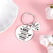Load image into Gallery viewer, Boss Gifts for Christmas Women Men Thank You Going Away Keychian for Boss Supervisor Leader Leaving Birthday Retirement Appreciation Key Ring for Mentor Coworker Boss Lady Office Farewell Goodbye Gift