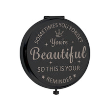 Load image into Gallery viewer, XPENMULBOJA Christmas Stocking Stuffers for Women Compact Makeup Mirror Gift for Teen Girls Women Daughter Mom Women Birthday Gift Ideas for Bestfriend Valentines Day for Girlfriend Wife (Black)