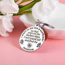 Load image into Gallery viewer, Sunflower Inspirational Gifts Keychain for Women Sunflower Key Chain for Her Girl Sunflower Lovers Spiritual Sunflower Floral Keyring for Female Friends BFF Sister Birthday Christmas Stocking Stuffers