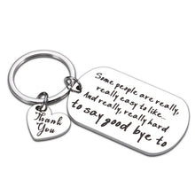 Load image into Gallery viewer, Coworker Leaving Gifts Keychain for Women Men, Thank You Goodbye Gift for Freinds Boss Mentor Teacher, Retirement Farewell Key Chain for Colleague Leader Coach, Birthday Christmas Stocking Stuffer