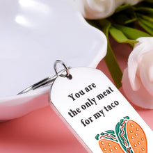 Load image into Gallery viewer, Funny Valentine Day Keychain Gifts for Boyfriend from Girlfriend Christmas Anniversary Keyring Gifts for Husband Fiancé from Wife Fiancée Wedding Engagement Couple Gift for Him Her Taco Keychain