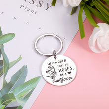 Load image into Gallery viewer, Sunflower Gifts Keychain for Women, Sunflower Inspirational Key Chain for Her Girls Sunflower Lovers, Spiritual Sunflower Floral Keyring for Female Friends BFF Sister, Birthday Christmas Present