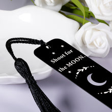 Load image into Gallery viewer, Inspirational Bookmark for Women Men Moon and Stars Gifts Bookmark for Booklovers Encouragement Birthday Christmas Gift Book Mark for Students Friends Son Daughter Grad Party Bulk Shoot for The Moon