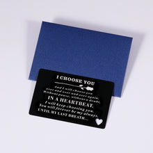 Load image into Gallery viewer, Wallet Insert Card Birthday Christmas Gift for Boyfriend Husband Anniversary Valentines Card for Hubby Wife Wedding Engagement Gift for Groom Bride Fiance Fiancee Mini Love Note Stocking Stuffers