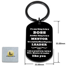Load image into Gallery viewer, Boss Appreciation Gift Keychain for Women Men Boss Day Office Key Chain for Boss Mentor Leader Thank You Christmas Leaving Retirement Goodbye Keyring Gifts for Superior Manager Coworker Employee