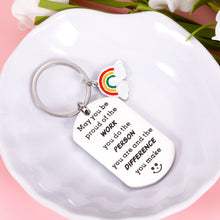 Load image into Gallery viewer, Teacher Coworker Appreciation Gift for Colleague Farewell Going Away Keychain for Leader Mentors Coach Team Members Inspirational Thank You Keyring for Social Worker Nurse Boss Day Goodbye Jewelry