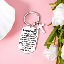 Load image into Gallery viewer, XPENMULBOJA Pastor Gift Pastor Christmas Thank You Keychain for Men Women Church Appreciation Gift Religious Jewelry Birthday Gift for Pastor Funny Pastor Jewelry Keyring Christian Gift for Pastor