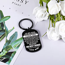 Load image into Gallery viewer, Inspirational Gifts Keychain to My Son from Mom Mother Birthday Graduation Christmas Keyring for Teenagers Kids Boys Wedding Valentine Stocking Stuffer for Step Son in Law from Stepmom Mother in Law