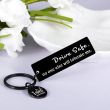 Load image into Gallery viewer, Drive Safe Keychain Gift for Boyfriend Husband from Girlfriend Wife New Driver Valentines Christmas Gifts Key Chain for Men Fiance Son Daughter Wedding Birthday Stocking Stuffers for Driver Trucker