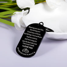 Load image into Gallery viewer, Valentines Keychain for Husband to My Man Birthday Wedding Engagement Gift Anniversary Biyfriend Keychain from Wife Lover Fiance Christmas Present for Hubby Fathers Day Keyring Keepsake for Him