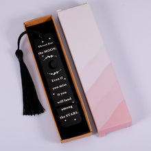 Load image into Gallery viewer, Inspirational Bookmark for Women Men Moon and Stars Gifts Bookmark for Booklovers Encouragement Birthday Christmas Gift Book Mark for Students Friends Son Daughter Grad Party Bulk Shoot for The Moon