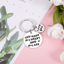 Load image into Gallery viewer, Funny Valentines Day Keychain Gifts for Boyfriend Husband from Girlfriend Wife Wedding Anniversary Birthday Key Chain for Groom Bride Fiance Fiancee You Have My heart Keyring Christmas Engagement Gift