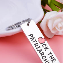 Load image into Gallery viewer, Fck The Patriarchy Feminist Gift for Her Women Inspirational Gift for Female Friends Sisters All Too Well Merch Activist for Taylor Fans Feminist Keepsake for Women's Rights Girl Power Keychain