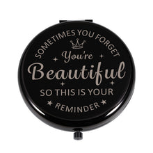 Load image into Gallery viewer, XPENMULBOJA Christmas Stocking Stuffers for Women Compact Makeup Mirror Gift for Teen Girls Women Daughter Mom Women Birthday Gift Ideas for Bestfriend Valentines Day for Girlfriend Wife (Black)