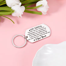Load image into Gallery viewer, Boyfriend Gifts keychain for Him from Girlfriend, To My Man Gift Key Chain for Husband from Wife, Valentine’s Day Birthday Gifts for Fiance Hubby, Wedding Father’s Day Christmas Keepsake