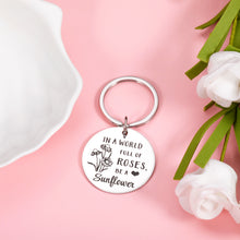 Load image into Gallery viewer, Sunflower Gifts Keychain for Women, Sunflower Inspirational Key Chain for Her Girls Sunflower Lovers, Spiritual Sunflower Floral Keyring for Female Friends BFF Sister, Birthday Christmas Present