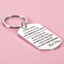 Load image into Gallery viewer, Inspirational Gift to My Son from Mom Mother Graduation Birthday Keychain for Teenagers Kids Boys Christmas Son Gift for Adults Stepson from Stepmom Thanksgiving Valentine Gift to Son-in-Law