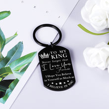 Load image into Gallery viewer, Keychain for Boyfriend, to My Man Birthday Wedding Engagement Gift Anniversary Husband Keychain from Wife Lover Fiance Christmas Valentine’s Day Present for Hubby Fathers Day Keyring Keepsake for Him