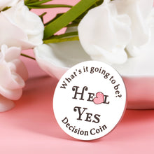 Load image into Gallery viewer, Yes or No Challenge Coin Gifts for Women Men Funny Decision Maker Coin for Friends Family Christmas Stocking Stuffers Birthday Flipping Coin Question Answer Token for Him Her Fortune Teller Coin
