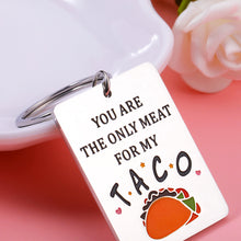 Load image into Gallery viewer, Christmas Gifts for Boyfriend Husband Naughty Stocking Stuffers Anniversary Valentines Keychain for Him I Love You Gifts for Finance Engagement Wedding Gift for Groom from Wife Girlfriend Taco Gifts