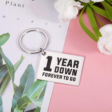 Load image into Gallery viewer, 1 Year Anniversary Keychain Gift for Him Her Husband Wife 1st Wedding Engagement Dating Anniversary Key Chain Gifts for Boyfriend Girlfriend Hubby Wifey Christmas Valentines's Day Gift for Couples