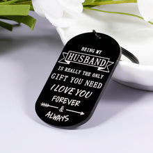 Load image into Gallery viewer, Husband Birthday Keychain Gifts for Boyfriend Hubby from Wife Girlfriend Fiance Couple Gift for Men Him Fiancee Groom Bride Wedding Anniversary Christmas Valentine Funny I Love You Keyring from Wifey
