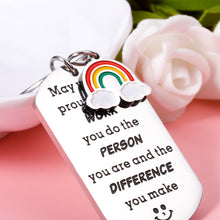 Load image into Gallery viewer, Teacher Coworker Appreciation Gift for Colleague Farewell Going Away Keychain for Leader Mentors Coach Team Members Inspirational Thank You Keyring for Social Worker Nurse Boss Day Goodbye Jewelry